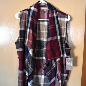 Plaid Vest Cardigan